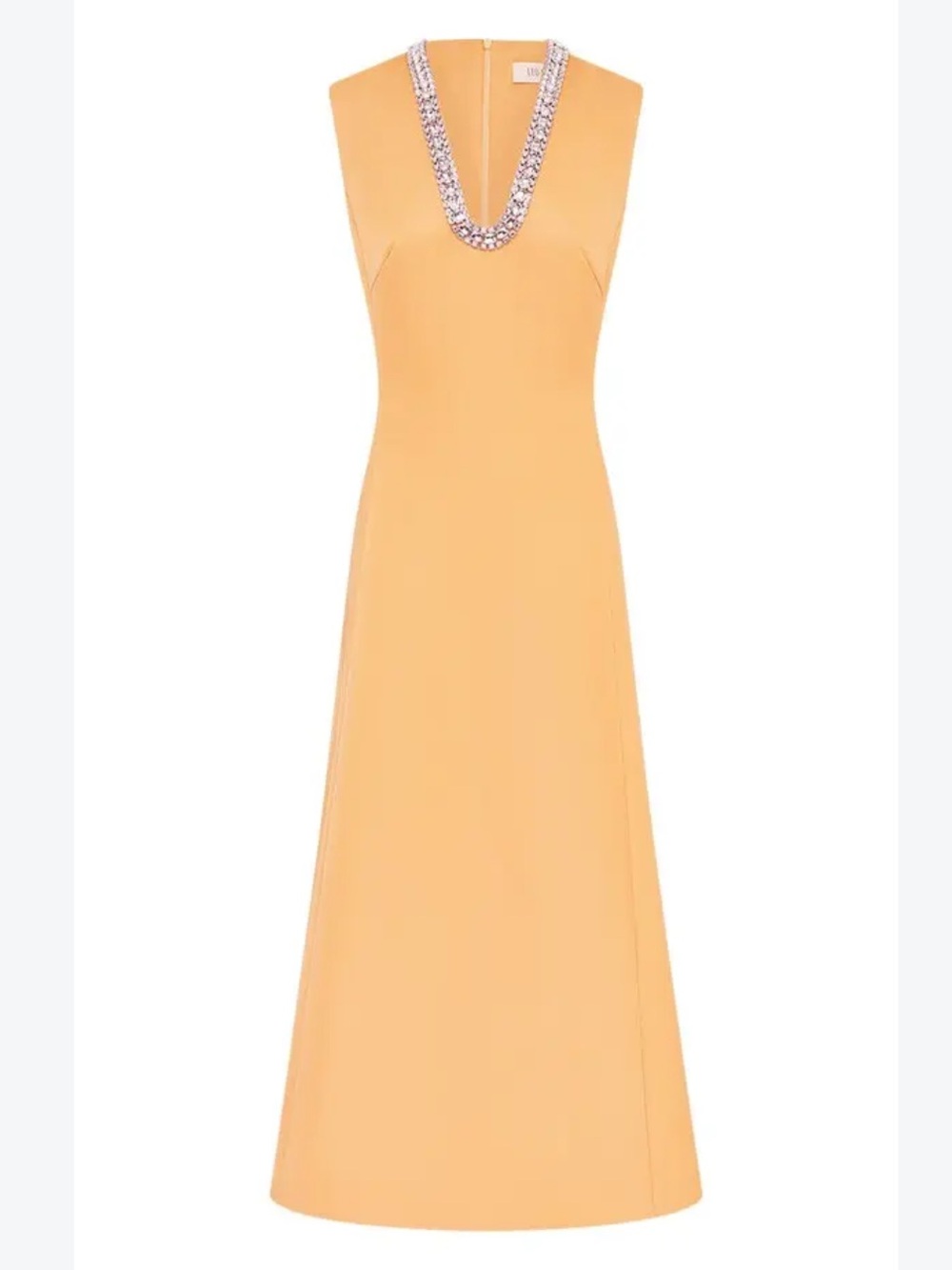 ·LEO LIN· NWT Light Orange Nicola Embellished Midi Dress Size 4